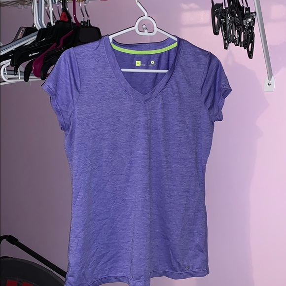 Xersion Purple V-Neck Activewear Tee - Picture 2 of 2